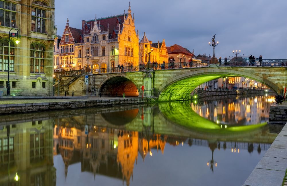 St Michael Bridge with Green Light