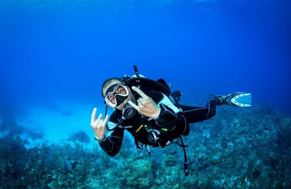 Scuba Diving and Jumping Into Water