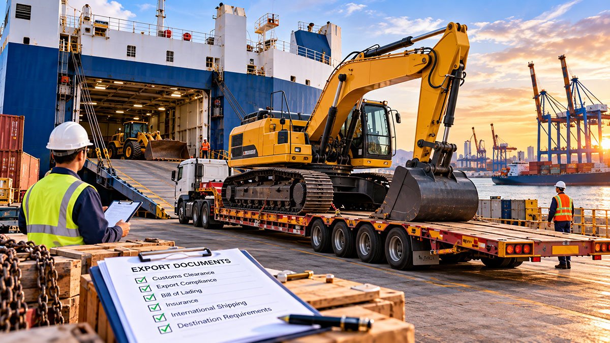 shipping heavy construction machinery internationally