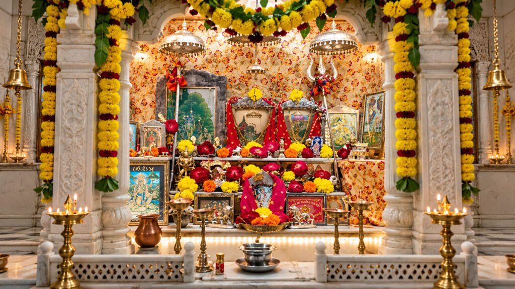 Illustrative Hindu devotional shrine representing Shri Amumaiya Gokh in Ahmedabad, Gujarat